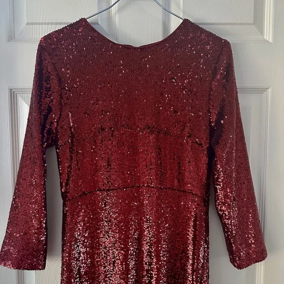A.L.C. Jagger Sequin Midi Dress in Bordeaux - Picture 4 of 15